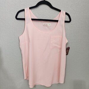Faded Glory Tank Top Womens Pink Sleeveless Pocket M 8 to 10 Polyester